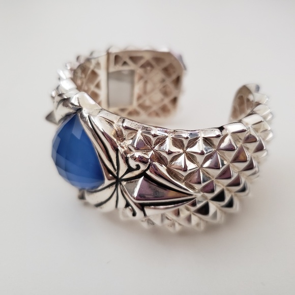 Stephen Webster Sterling Silver Superstud Blue Agate Doublet Cuff Bracel… - Picture 5 of 11